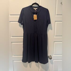 NWT Boden Naomi Short Sleeve Dress Navy Cotton Modal Blend Size 10R